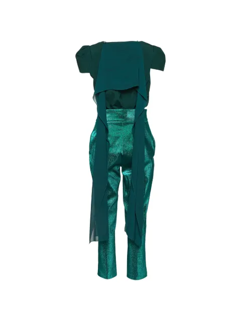 Elisabetta Franchi bodysuit and trousers set Green 1078286