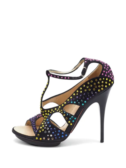 Giuseppe Zanotti Vintage crystal-embellished strappy sandals Black 731131