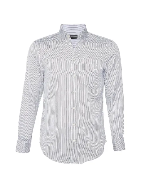 Emporio Armani Pre-Owned Striped button-front shirt White 801939