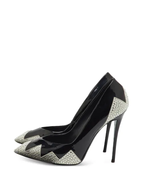 Giuseppe Zanotti Vintage crystal-embellished pointed-toe pumps Black 1227590