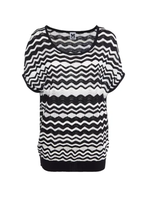 Missoni Pre-Owned monochrome zigzag-knit top Black 862076