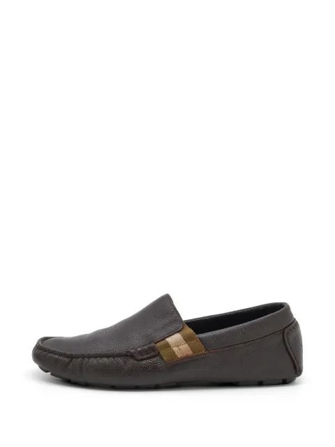 Gucci Pre-Owned Web detail loafers Brown 713100