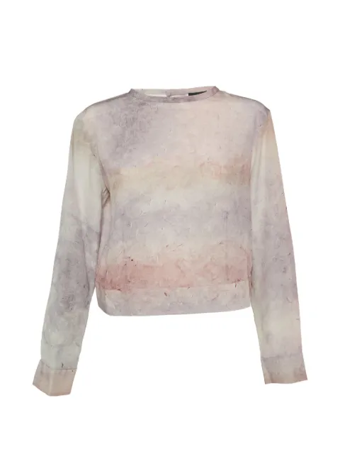 Giorgio Armani Pre-Owned printed silk open-back blouse Pink 1098273