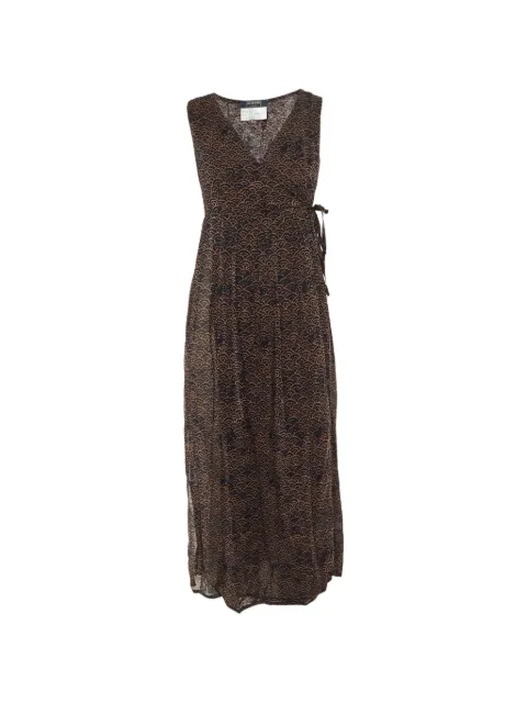 Weekend Max Mara printed wrap maxi dress Black 1233243