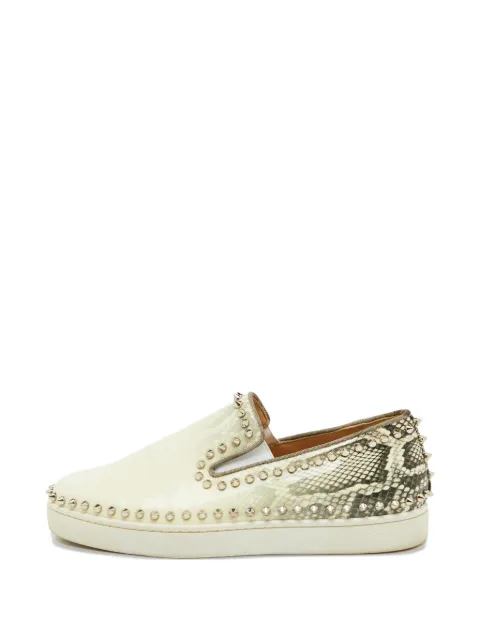 Christian Louboutin Pre-Owned snakeskin-print sneakers Neutrals 1120390