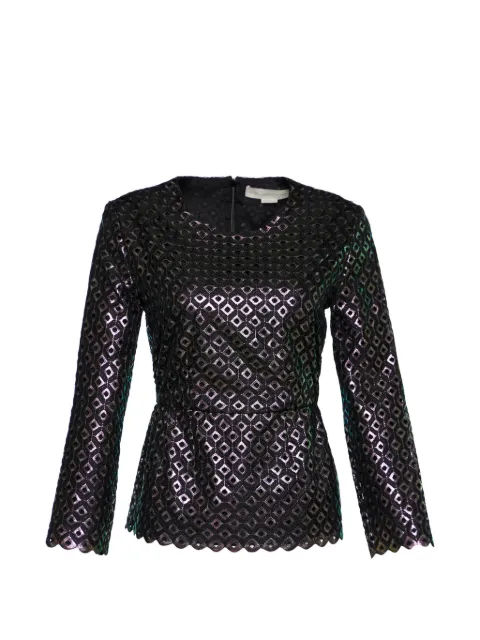 Stella McCartney Pre-Owned cutwork-detail peplum blouse Black 716702