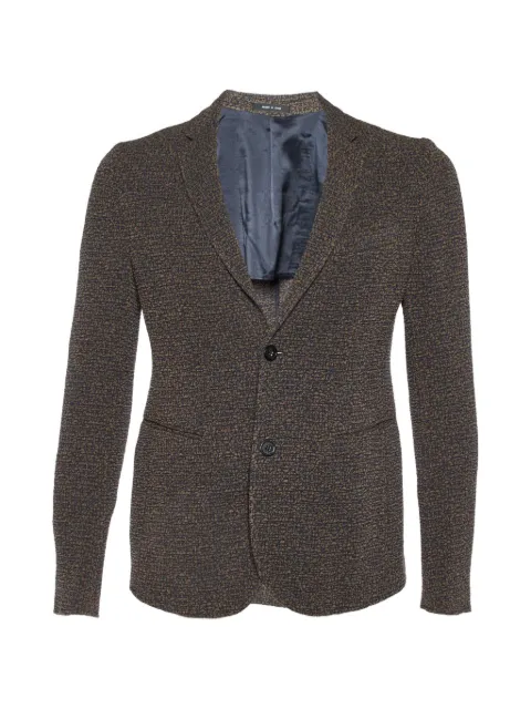 Emporio Armani Pre-Owned patterned single-breasted jacket Blue 1046319