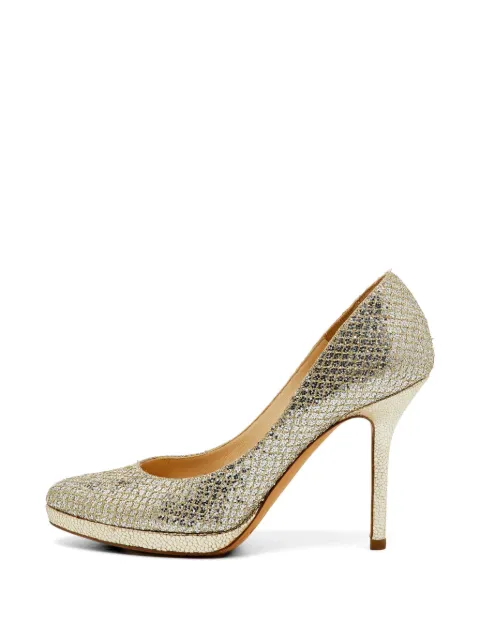 Jimmy Choo Pre-Owned Hope glitter pumps Gold 1222689