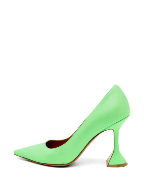 Amina Muaddi patent leather pointed yoe pumps Green 1333880