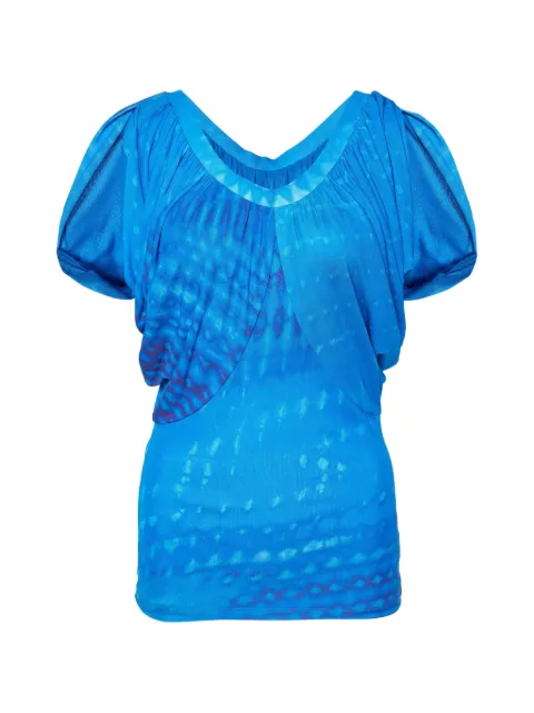 Roberto Cavalli Vintage 2008 draped-sleeve top Blue 992775