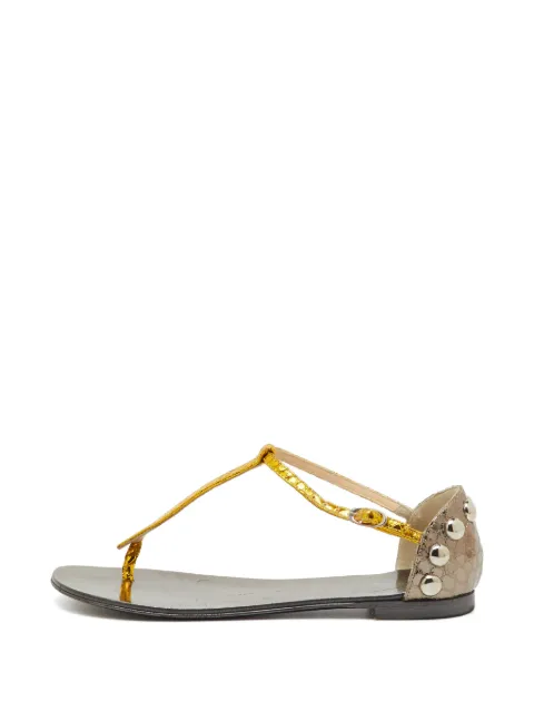 Giuseppe Zanotti Vintage python-embossed leather sandals Yellow 1243093