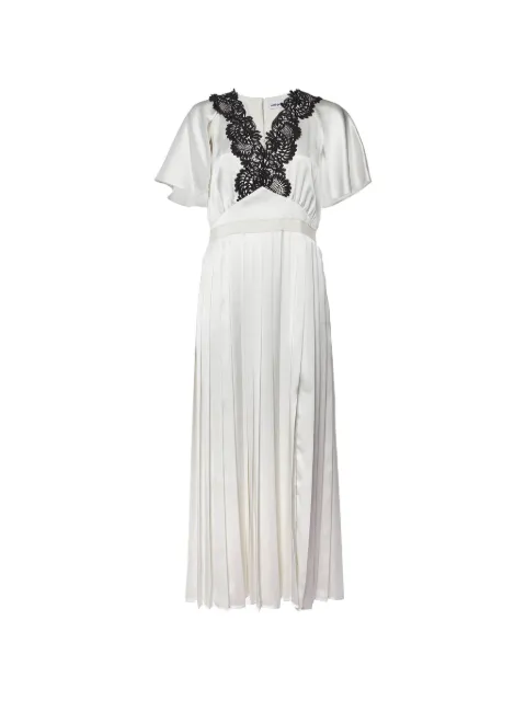Self-Portrait lace-trim maxi dress White 1064731