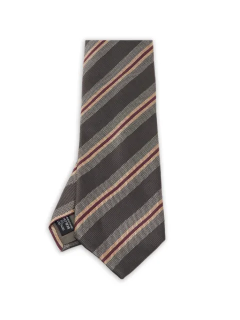 Giorgio Armani Pre-Owned striped jacquard tie Grey 1214720