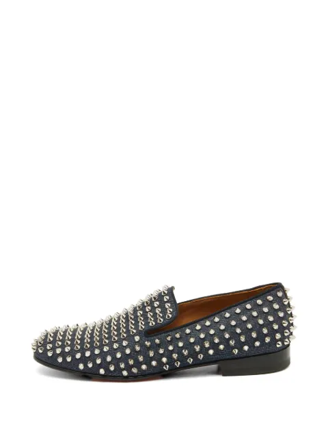 Christian Louboutin Pre-Owned Dandelion Spikes almond-toe loafers Blue 1120396