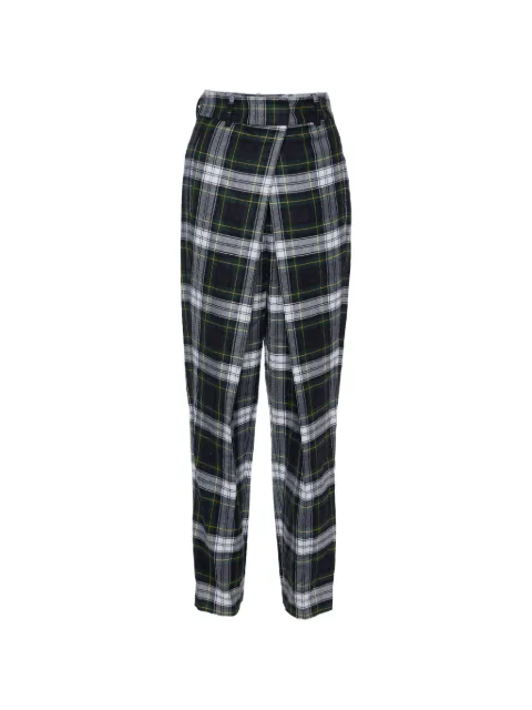 Alexander McQueen Pre-Owned tartan-pattern pleated wool trousers Green 1002148