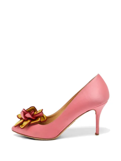 Charlotte Olympia flower-detail pointed-toe pumps Pink 1073804