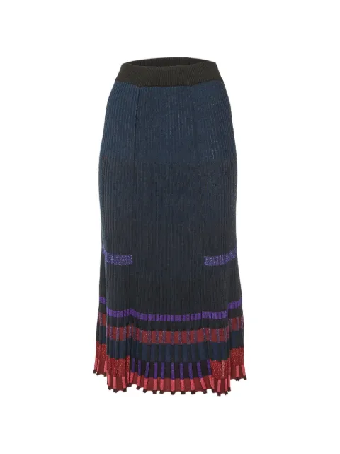 Kenzo Pre-Owned ribbred midi skirt Blue 1121468