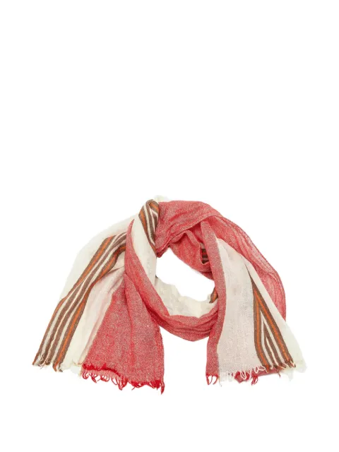 Tod's Vintage striped fringed scarf Red 1061150