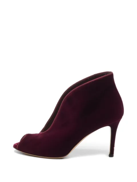 Gianvito Rossi velvet peep-toe ankle boots Purple 1199921