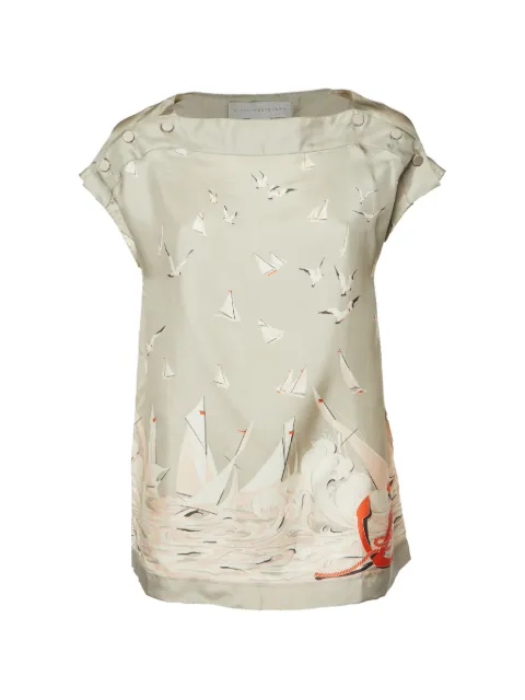 Stella McCartney Pre-Owned printed silk top Neutrals 1060119