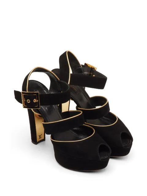 Louis Vuitton Pre-Owned Mowani peep-toe sandals Black 1261057
