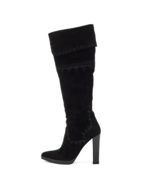 Hermès Pre-Owned Crusader embroidered boots Black 1246822