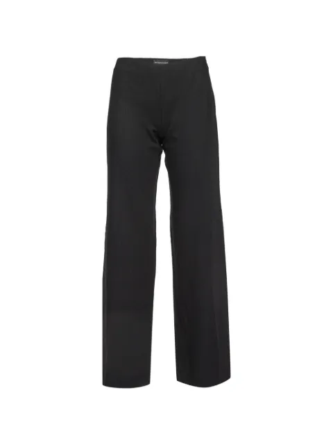 Emporio Armani Pre-Owned wool wide-leg trousers Black 1061148