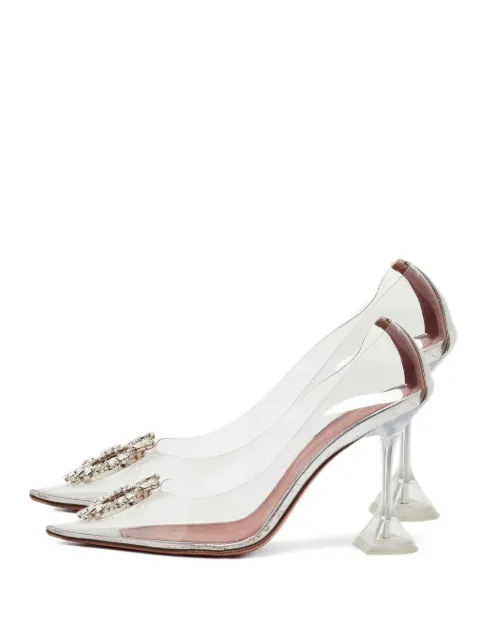 Amina Muaddi Begum crystal-embellished pumps Silver 1056605