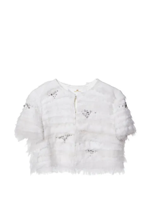 Elisabetta Franchi studded frill jacket White 1075726