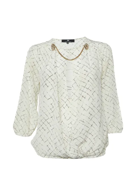 Elisabetta Franchi elasticated-hem blouse White 1075278