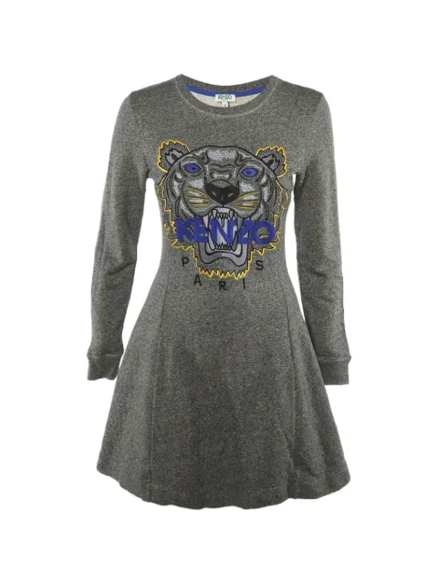 Kenzo Pre-Owned embroidered sweater dress Grey 1244467
