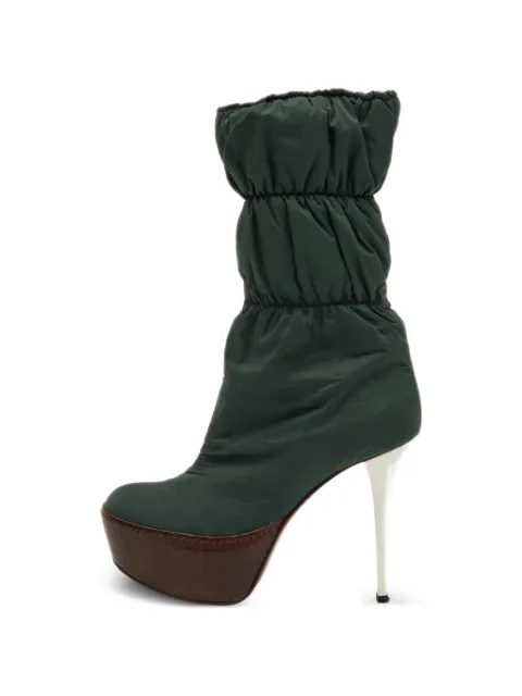 Marni Pre-Owned ruched puffer boots Green 1246297