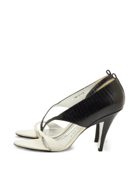 Givenchy Pre-Owned lizard-embossed D'Orsay sandals Black 1263084