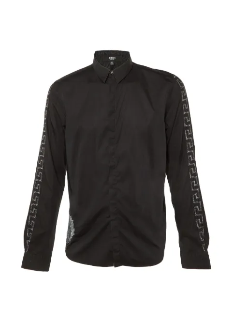 Versace Pre-Owned Greca-embroidered shirt Black 1217489