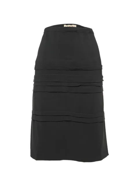 Marni Pre-Owned layered crepe midi skirt Black 1193255