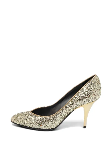 Giuseppe Zanotti Vintage glitter round-toe pumps Gold 1130678