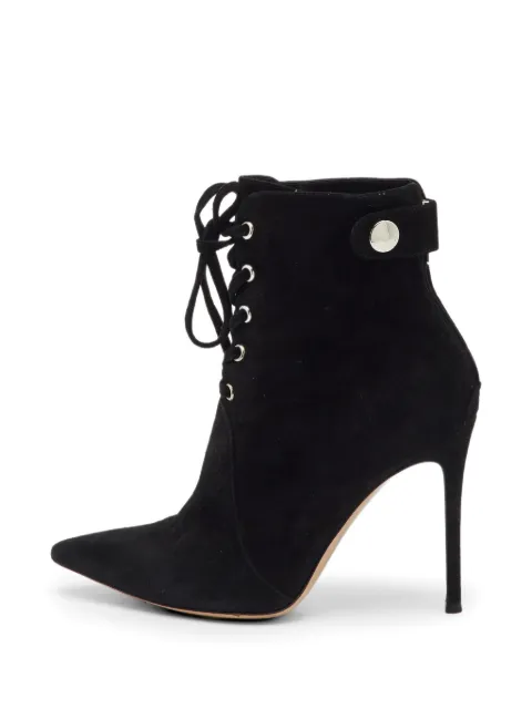 Gianvito Rossi pointed toe lace-up ankle boots Black 1207236