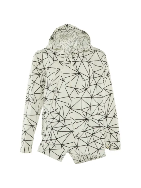 Comme Des Garçons Pre-Owned geometric-pattern hooded jacket White 1199189