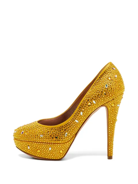 Gina Dolly crystal-embellished pumps Yellow 1237705