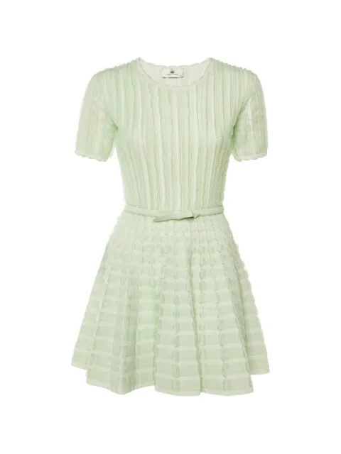 Elisabetta Franchi ruffled knit mini dress Green 1249586