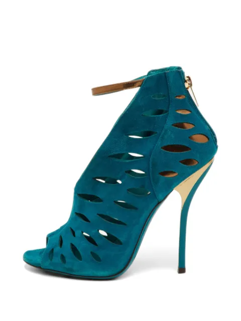 Jimmy Choo Pre-Owned Tamber cut-out high-heeled ankle sandals Blue 1252480