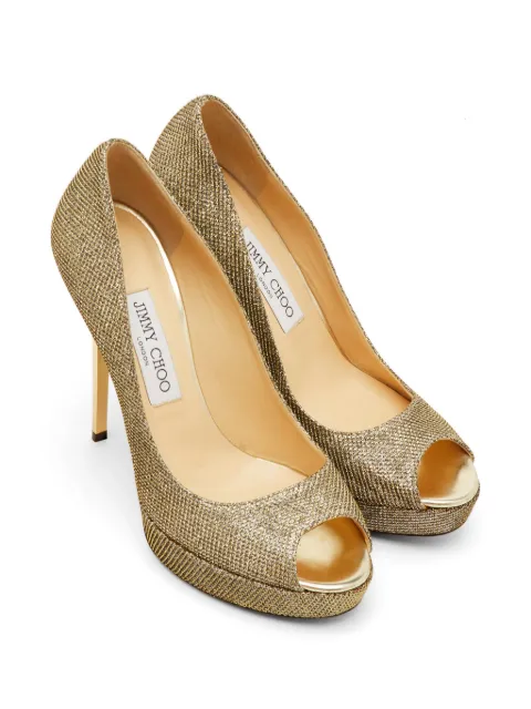 Jimmy Choo Pre-Owned Luna platform pumps Gold 1293663