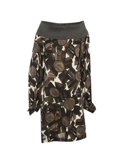 Kenzo Pre-Owned printed high-neck dress Brown 1243106
