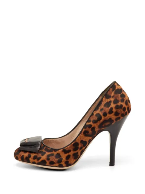 Ferragamo Pre-Owned leopard-print bow pumps Brown 1252285