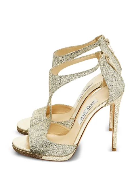 Jimmy Choo Pre-Owned Lana glitter sandals Gold 1256501