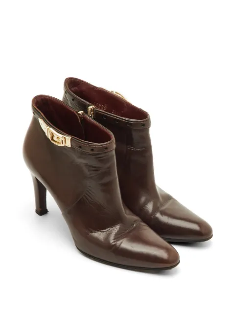 Gucci Pre-Owned Buckle leather ankle boots Brown 1302614