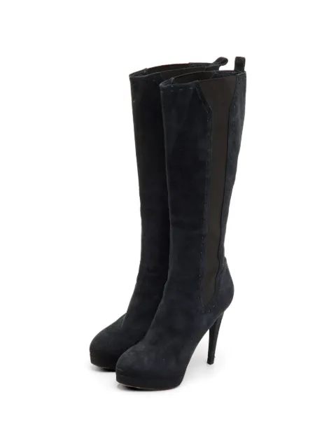 Saint Laurent Pre-Owned platform suede boots Blue 1274606