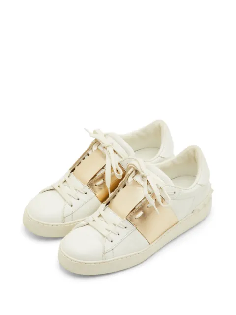 Valentino Garavani Pre-Owned Rockstud leather sneakers White 1301165
