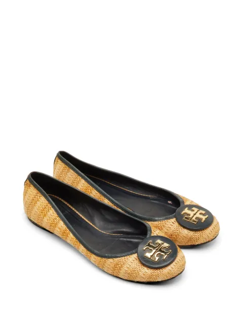Tory Burch Reva raffia ballet flats Neutrals 1302225