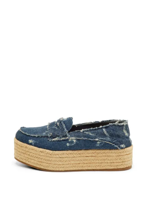 Miu Miu Pre-Owned platform espadrille loafers Blue 1252441
